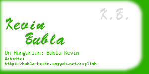 kevin bubla business card